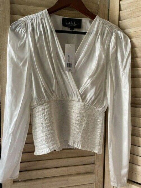 Nicole Miller ivory msrp small blouse