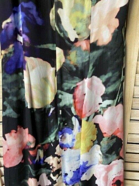 nicole miller black multicolor floral long msrp mid length casual maxi dress