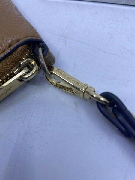 Michael Kors Soft Device Card Coin And Id Holder Brown Leather Wristlet