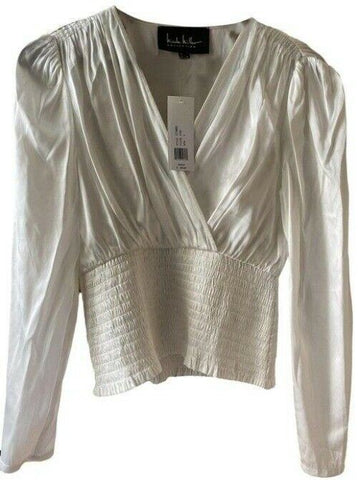 Nicole Miller ivory msrp small blouse