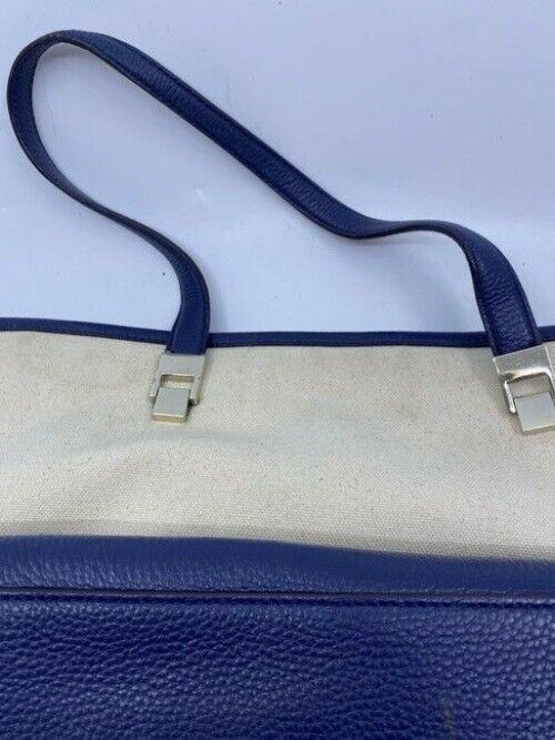 kate spade cream blue fabric shoulder bag