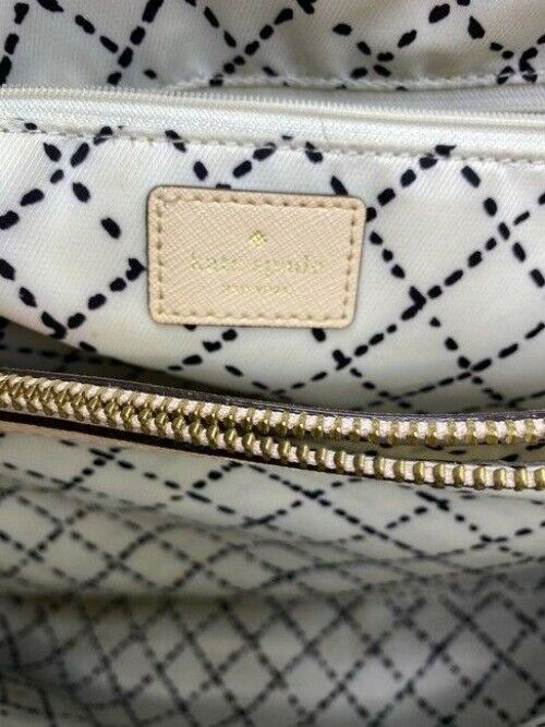 kate spade shopping xl w saffiano w detachable cream black leather tote