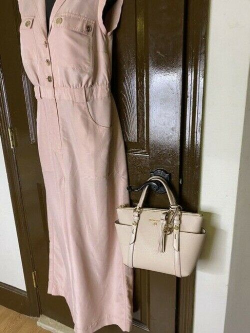 Michael Michael Kors Small Sullivan Convertible Top Zip Tote Pink Leather Cross