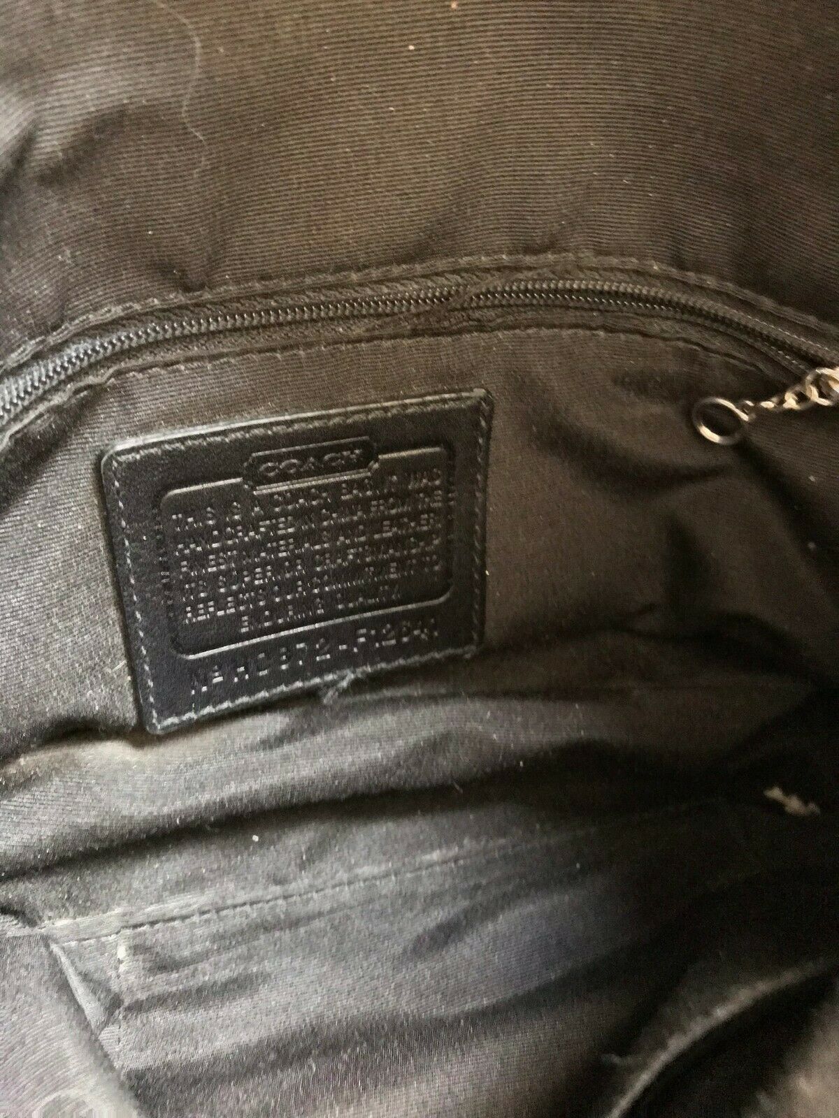 Coach Black Fabric Signature hand bag