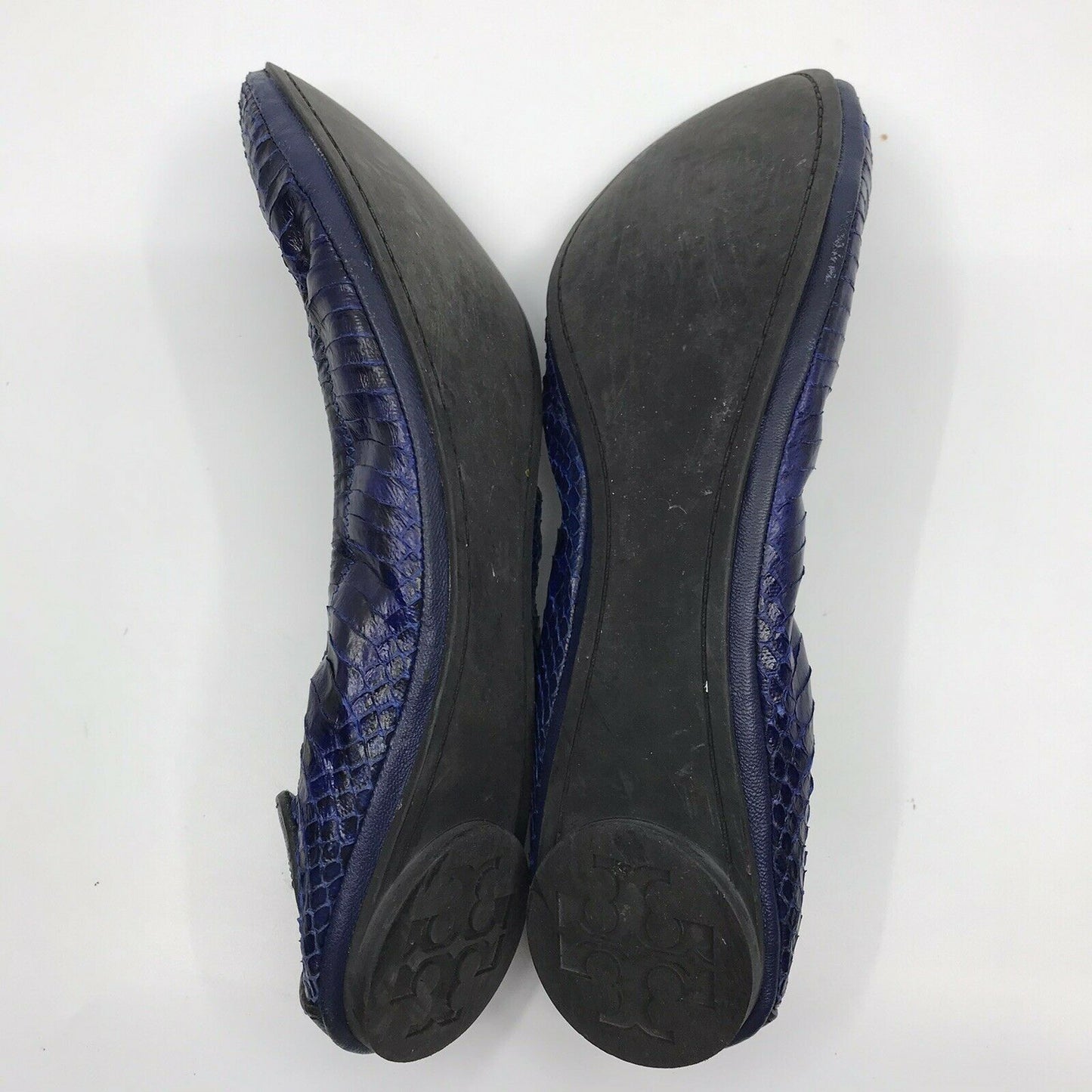 TORY BURCH Navy Snake Skin ballet Flats Size 9