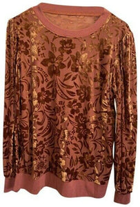 nicole miller gold pink new floral burn out tops msrp tunic