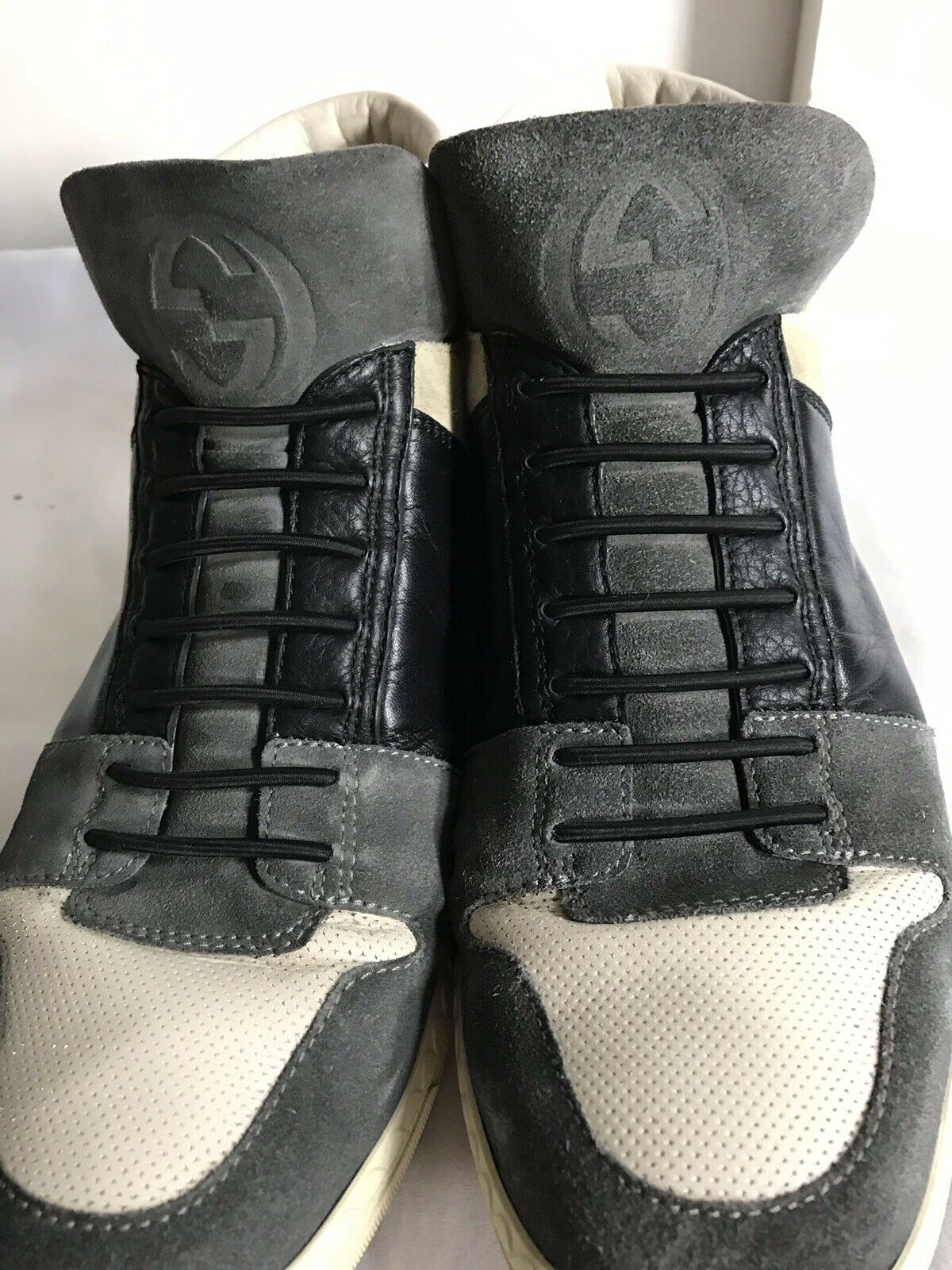 GUCCI Multi Color Suede High Cut Sneakers Size 9