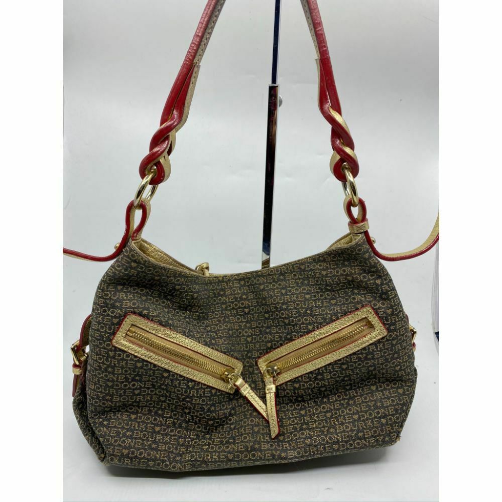 Dooney & Bourke Fabric Shoulder Bag Over Signature Size M Msrp 250