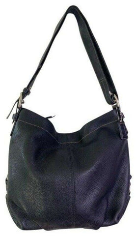 Coach Large Black Leather Hobo Bag