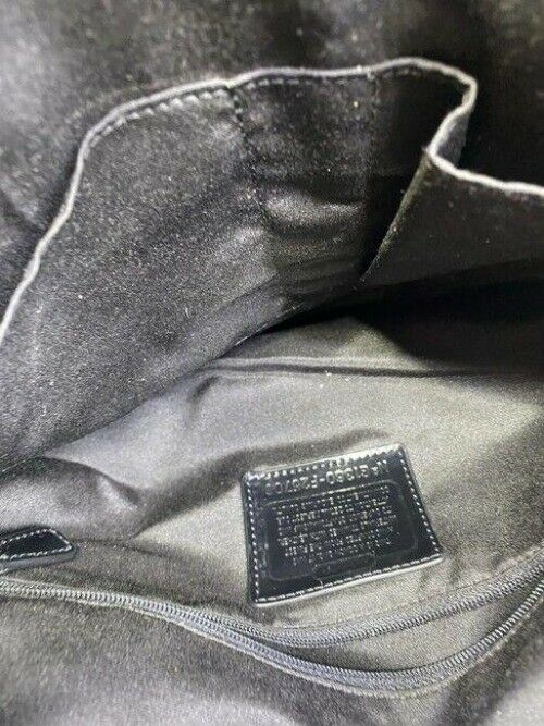 coach large black fabric shoulder bag