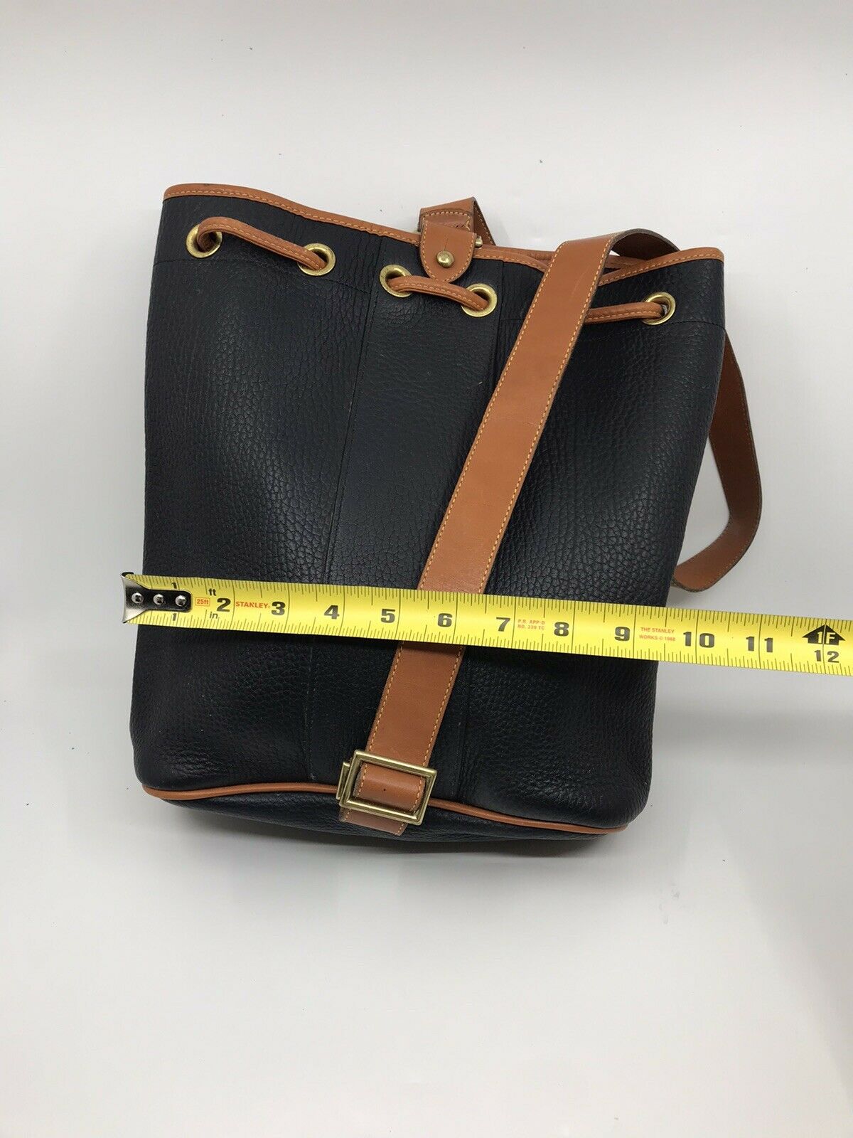 DOONEY & BOURKE Navy Leather Bucket Bag