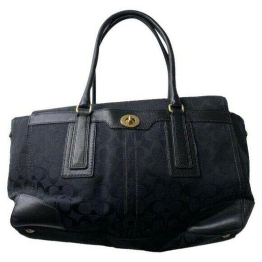 COACH Large Black Jacquard Fabric Tote Bag