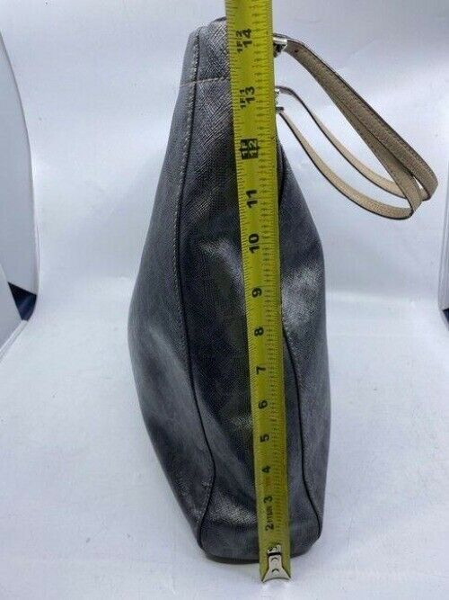 michael kors bag all over logo grey silver leather tote
