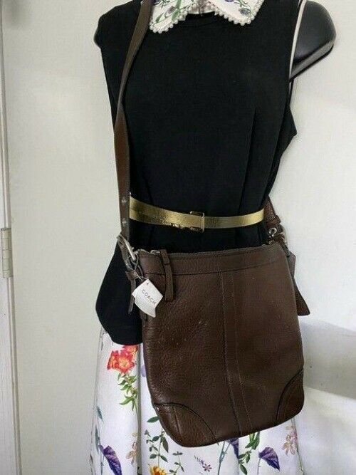 coach shoulder brown leather cross body bag