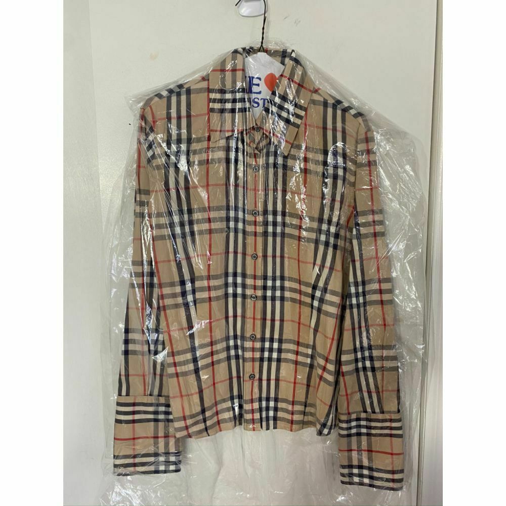 BURBERRY Women’s Nova Check Long Sleeves Button Down Woven Small
