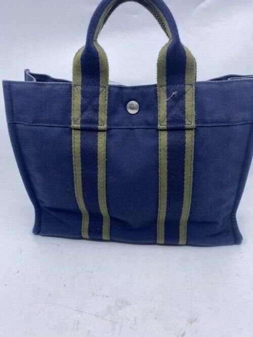 Hermes Fourre Tout Pm Navy Cotton Tote