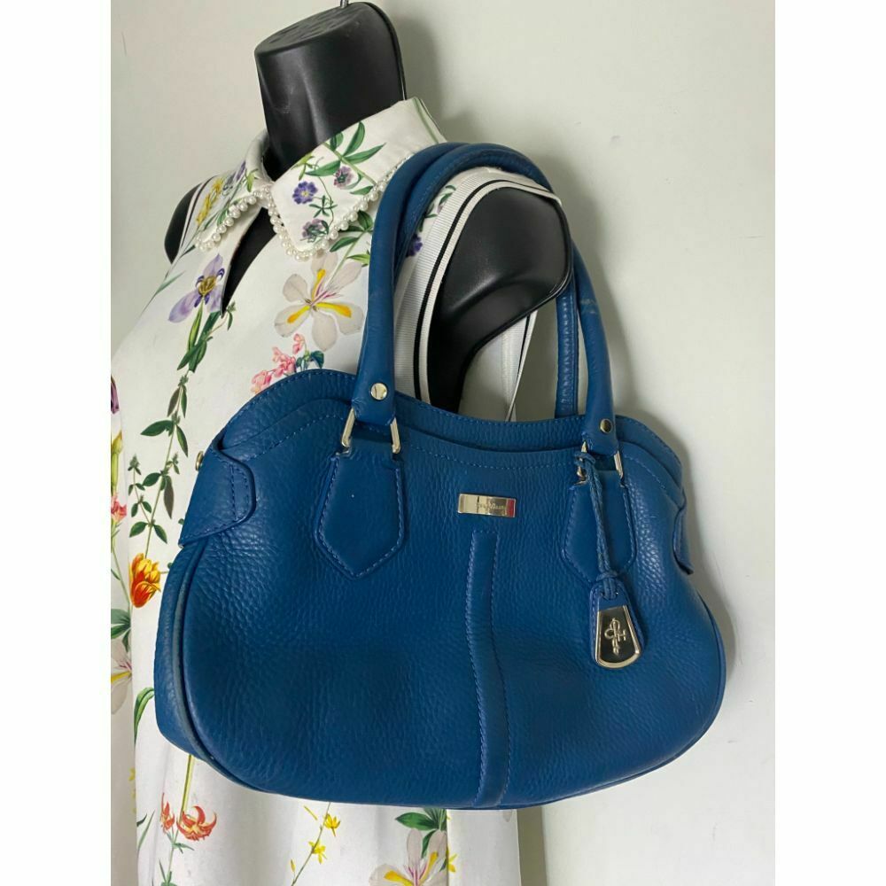 COLE HAAN Blue Large Leather Tote/ Shoulder Bag