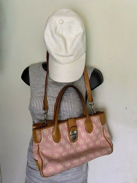 Dooney And Bourke Dual Purpose Pink Canvas Shoulder Bag