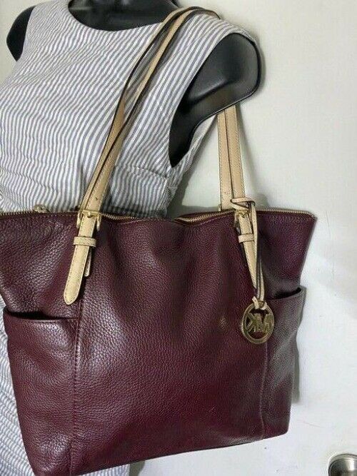 michael kors large msrp burgundy leather shoulder bag