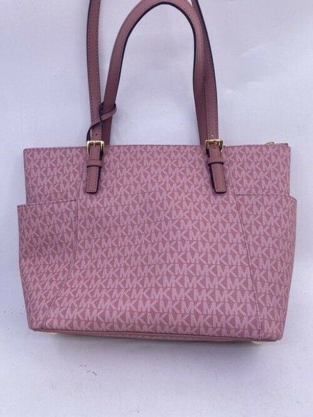 Michael Kors New Padded Device Pocket Pink Coated Canvas Shoulder Bag