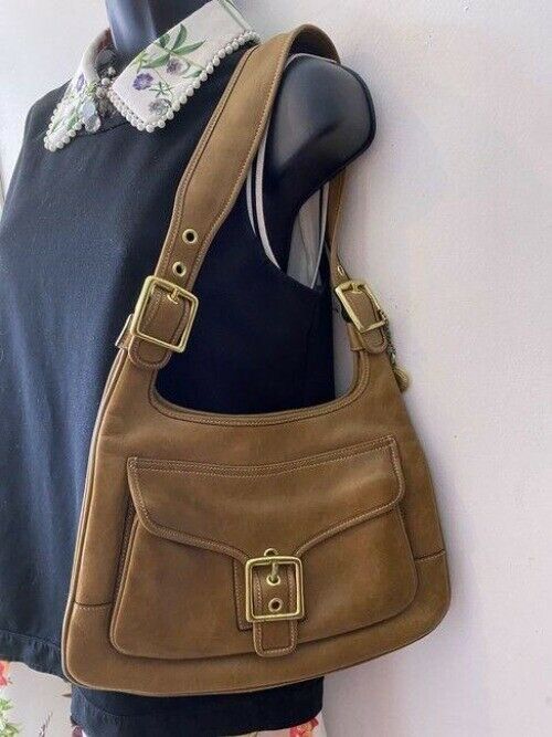 coach tan leather shoulder bag