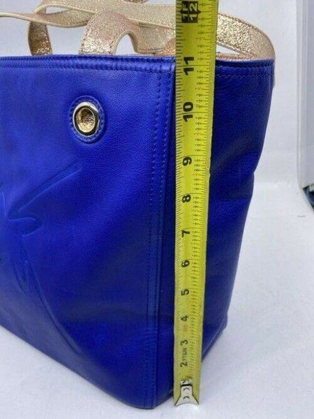 Nicole Miller Shopping Nwot Msrp Blue Leather Tote