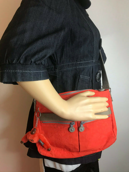 Kipling Orange Nylon Medium Size Crossbody Bag