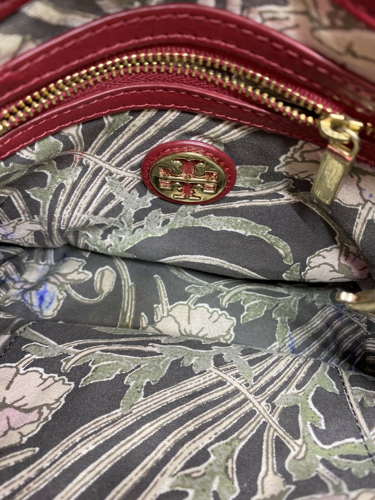 TORY BURCH Red Leather Small crossbody Bag/ Hand Carry