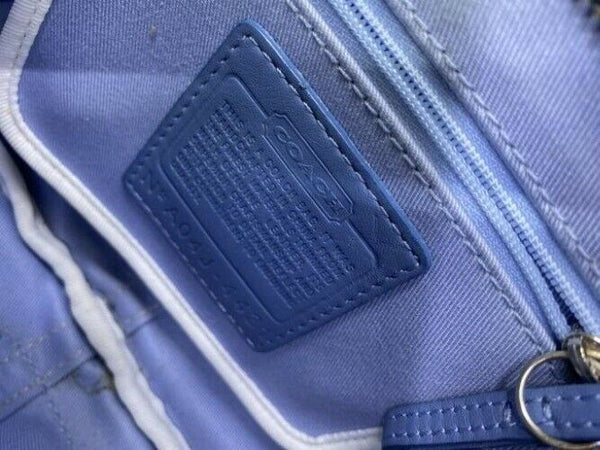 Coach Small Handbag Blue White Hobo Bag