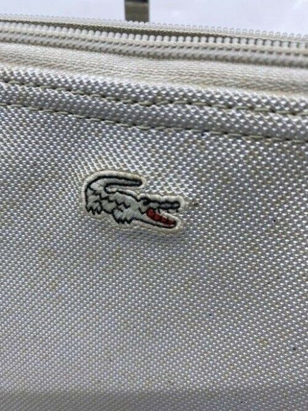 Lacoste Rare Alligator White Canvas Shoulder Bag