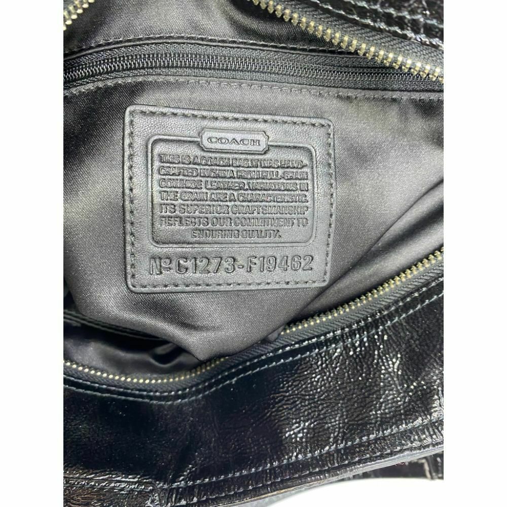 COACH Large Patent Leather Black Shoulder Bag