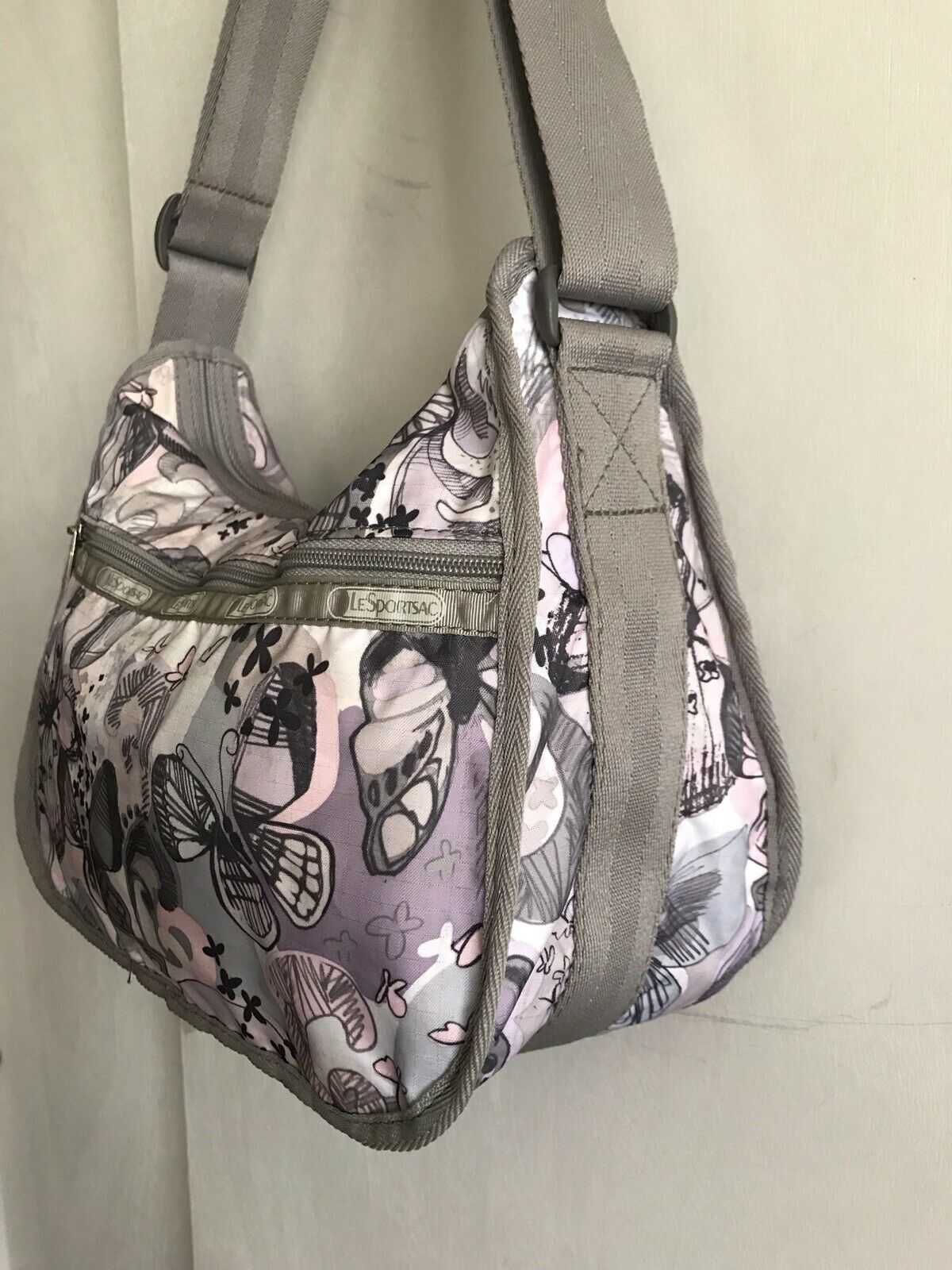 LESPORTSAC Medium Nylon Multi Butterfly Print Crossbody