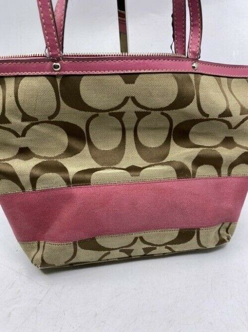 Coach Classic Pink Canvas Shoulder Bag