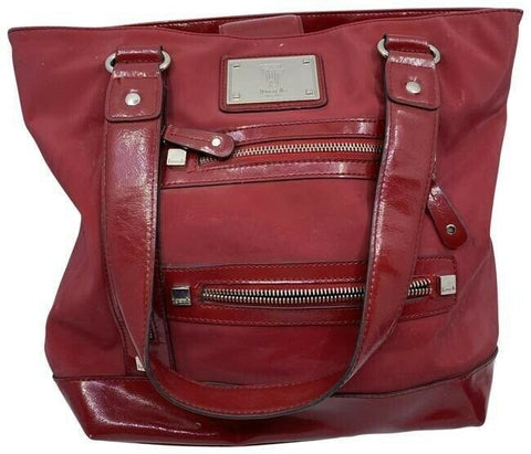 Tignanello Shoulder Bag Red Nylon Fabric Tote