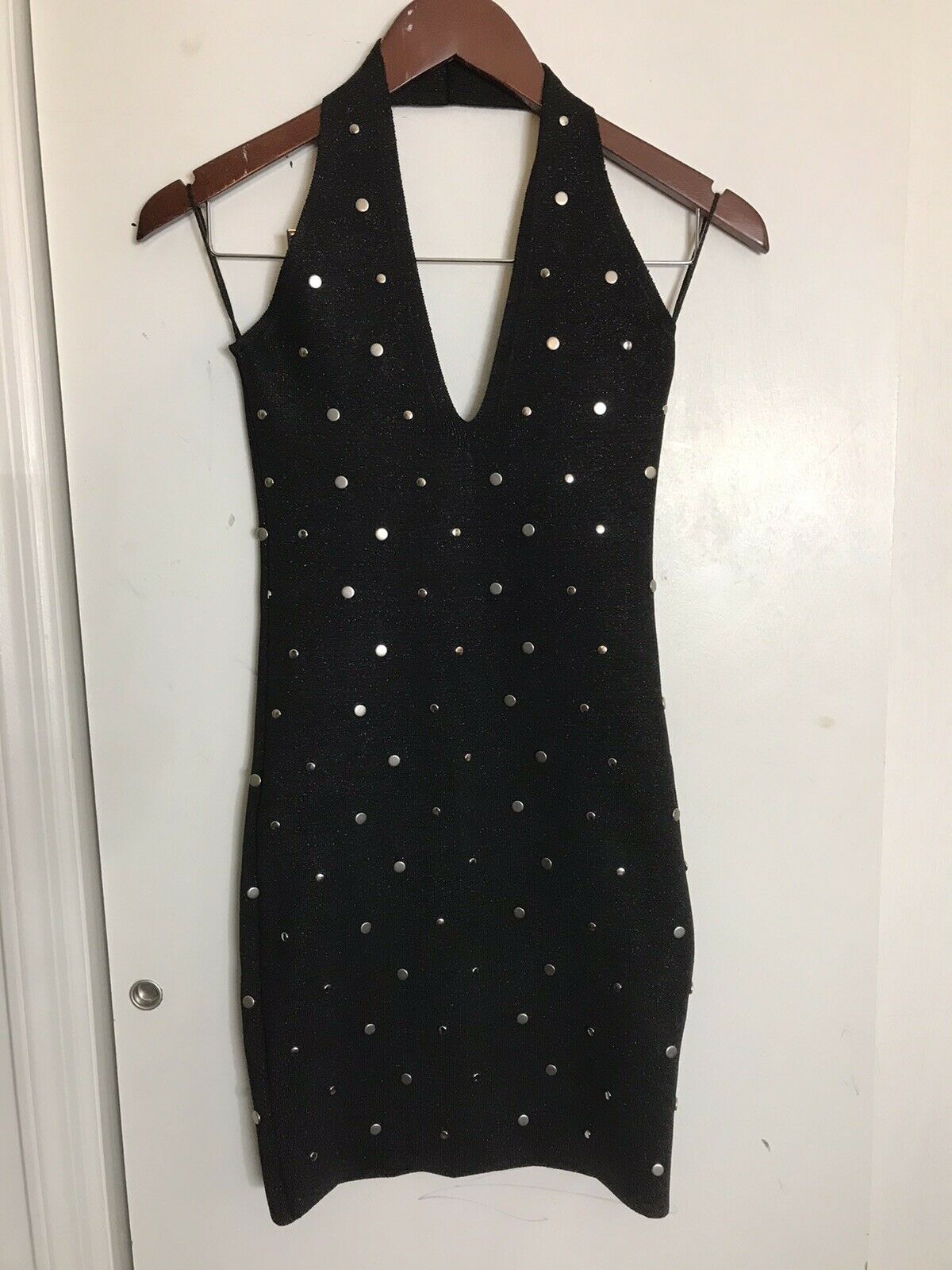 John John Lab Halter Knit Dress W Studs X Small
