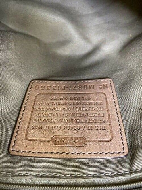 coach beige brown jacquard fabric cross body bag