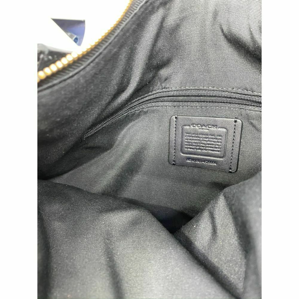 Coach Black Leather Classic Tote Bag Multiple Compartments