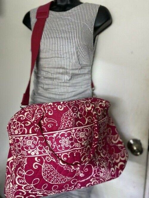 Vera Bradley Xl Duffel Msrp Red White Weekendtravel Bag