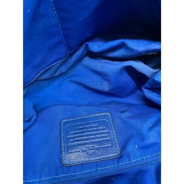 Coach Medium W Adjustable Strap Blue Leather Cross Body Bag