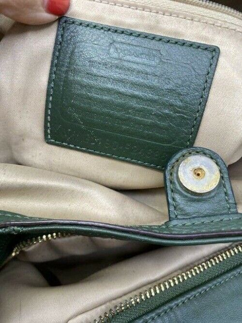 coach vintage dark green leather shoulder bag
