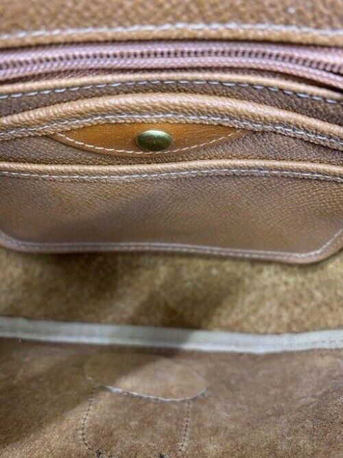 Dooney and Bourke ostritch flap brown leather cross body bag