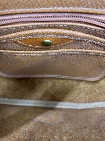 Dooney and Bourke ostritch flap brown leather cross body bag