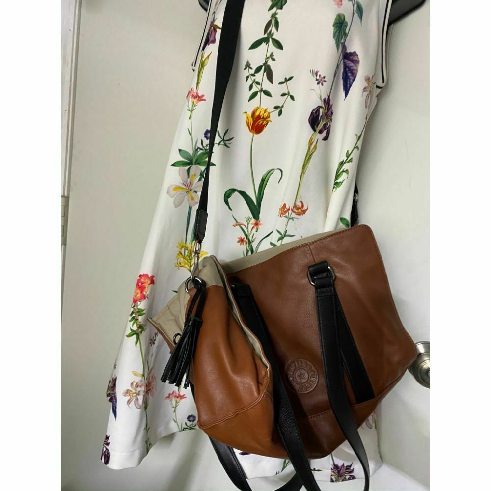 Kipling Brown Large Leather Shoulder Bag