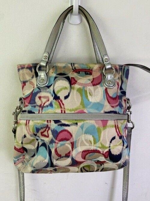 coach bag large multicolor fabric tote