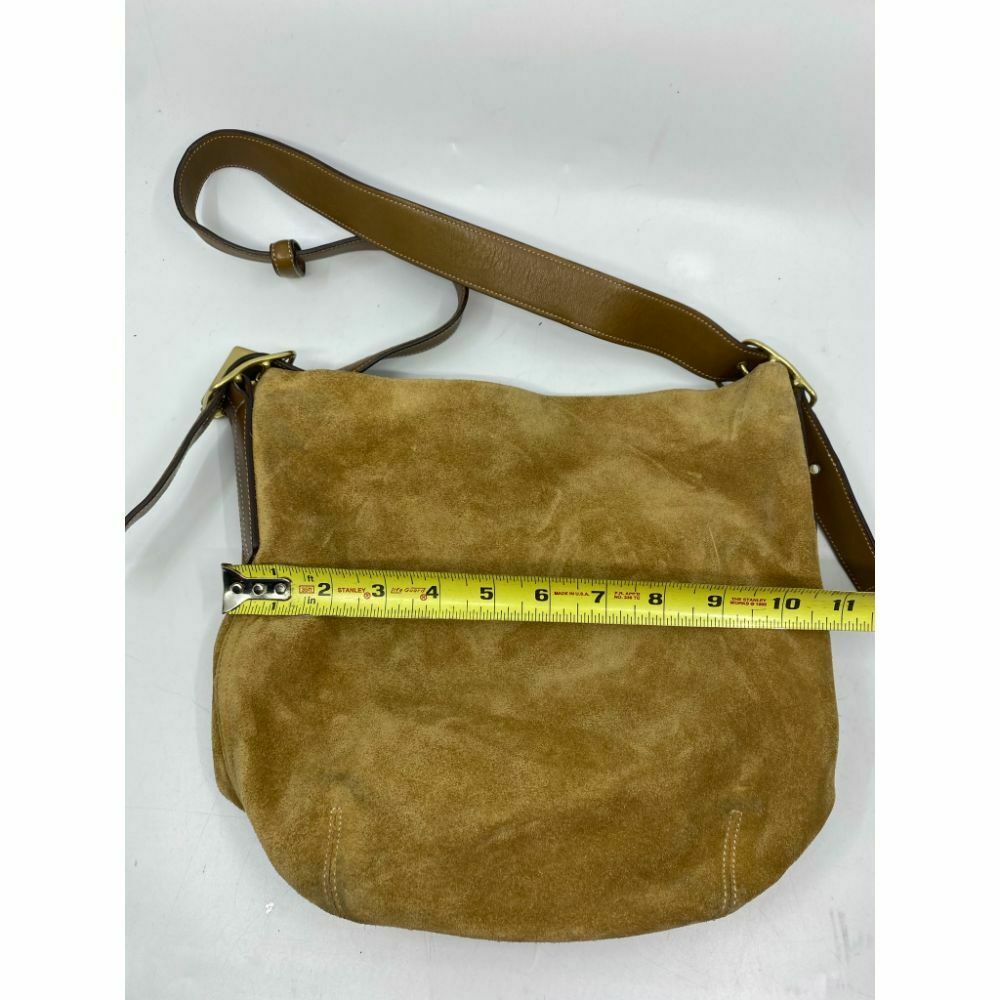 Coach Women's Brown Suede Leather Shoulder Bag