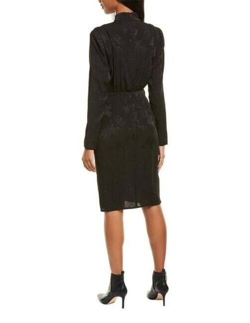 nicole miller black w new ls w slit mid length formal dress