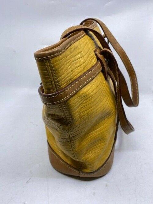 dooney and bourke yellow leather shoulder bag