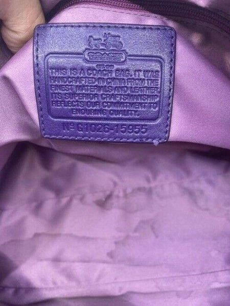 Coach w handbag customized by me w applique street art purple tote