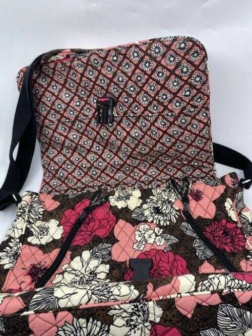 vera bradley messenger redpink fabric cross body bag