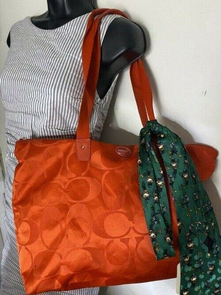 coach w w detachable specialty tie accent coral shoulder bag